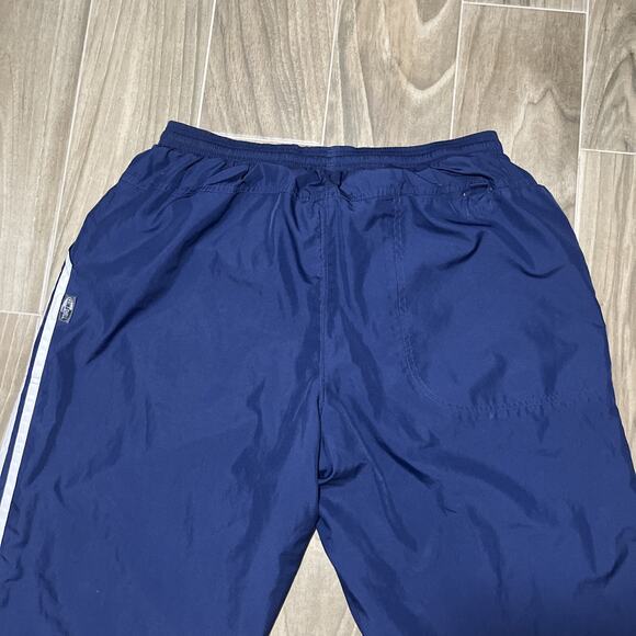 Vintage Adidas Mens Windbreaker Pants Size XL Navy Blue Mesh Lined Ankle Zip - Picture 12 of 14
